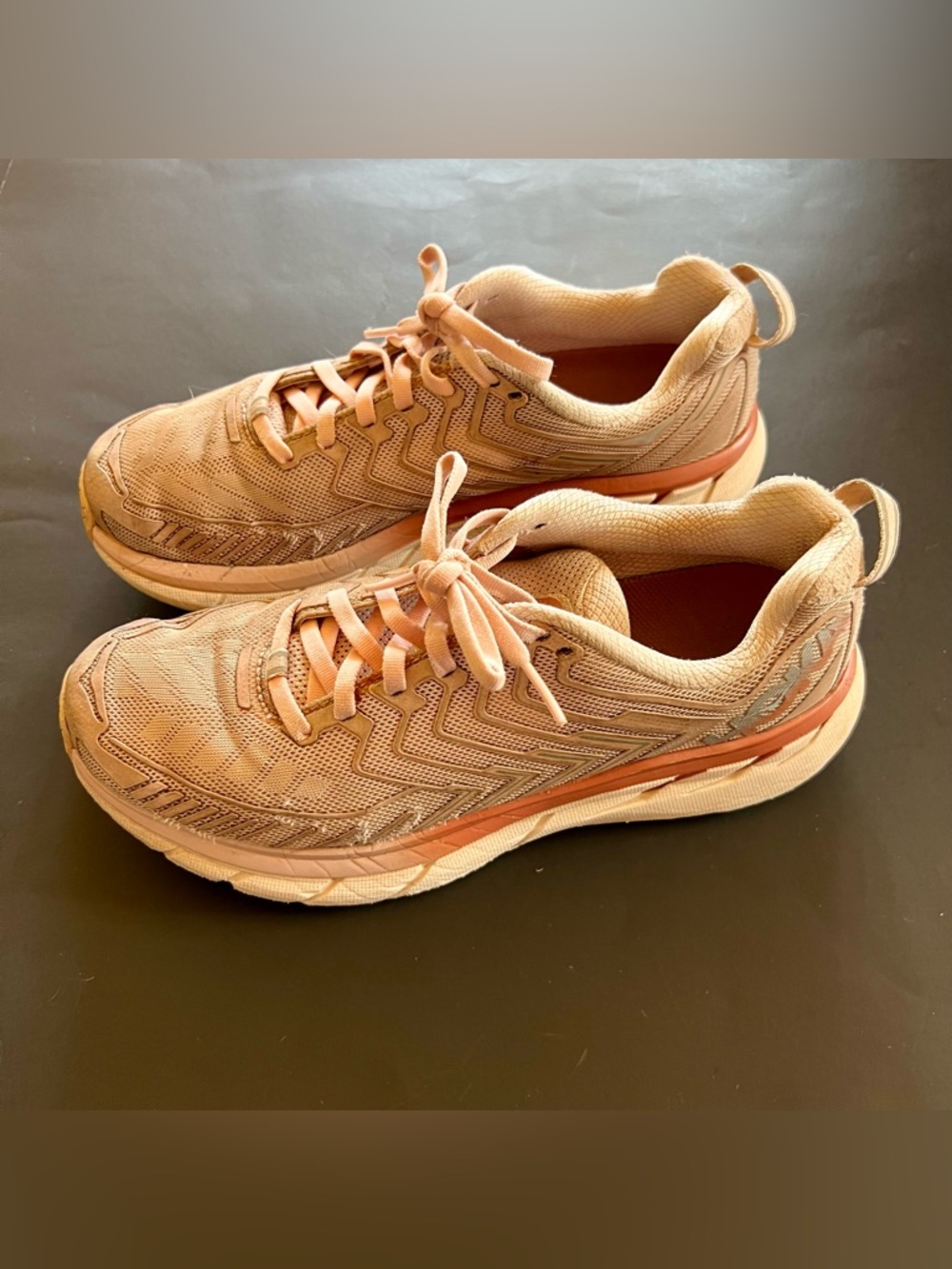 HOKA One One X OV Size 8.5 Clifton 4 Pink Pale Blush Athletic Running Shoes